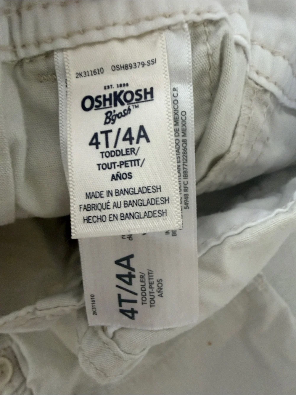 OshKosh B'gosh Kids Corduroy Overalls Trio — Cream, Navy & Red
